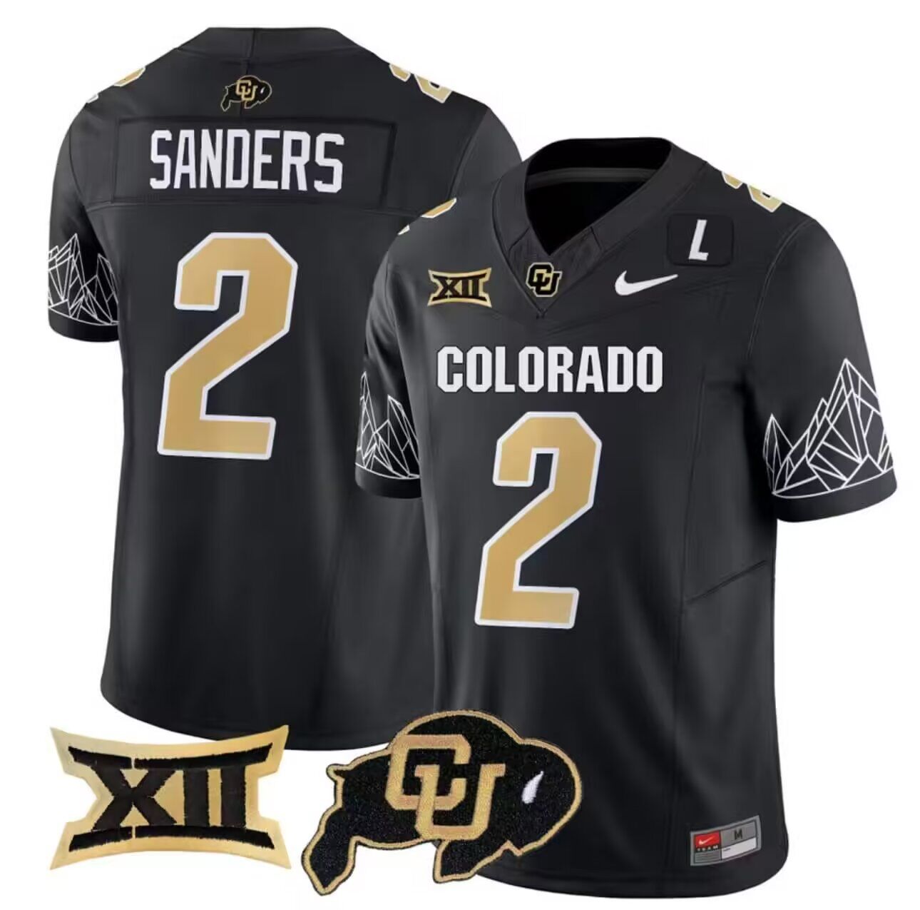 NCAA youth Colorado Buffaloes #2 Sanders Vapor Limited Jersey V3  Big 12 XII Patch jersey